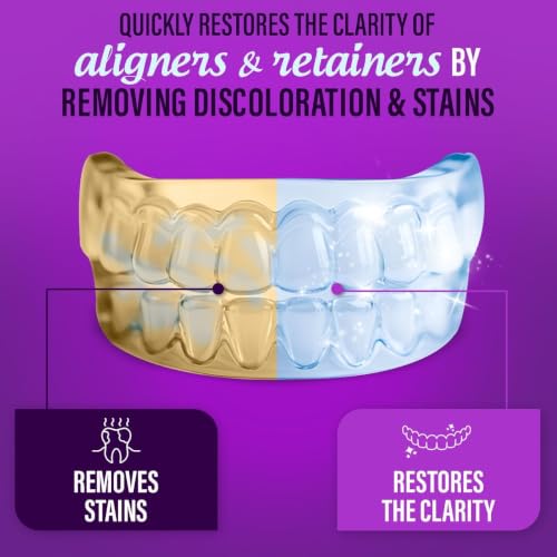 GuruNanda Aligner & Retainer Cleaner Foam – Gentle Cleaning for Aligners, Retainers, Veneers & Mouthguard, Helps Neutralize Odors, Ideal for Daily Use, 100 ml (Pack of 4) - style: 3.38 Fl Oz (Pack of 4)