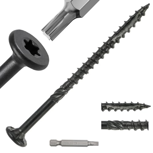 #9 x 2-1/2" Deck Screws, 500 Pcs Star Drive Wood Screws - color: Black, size: 2-1/2 Inch