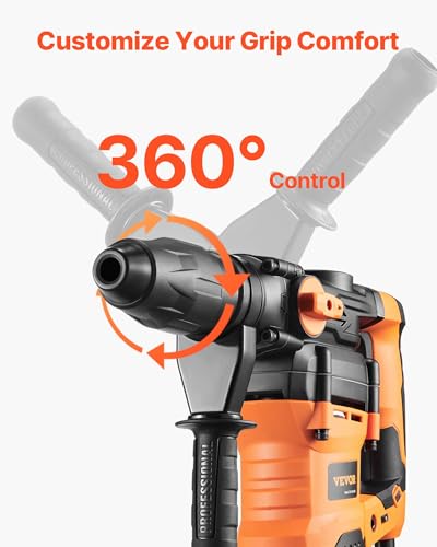 VEVOR 1-9/16 Inch SDS-Max Rotary Hammer Drill, 13Amp Corded Drills, Heavy Duty Chipping Hammers w/Vibration Control & Safety Clutch, Electric Demolition Hammers Variable Speed, Power Tool For Concrete - size: 1-9/16 in