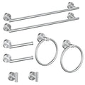 Cilee 8 Piece Brushed Nickel Bathroom Hardware Set, 24inch Towel Bar Set - color: Brushed Nickel