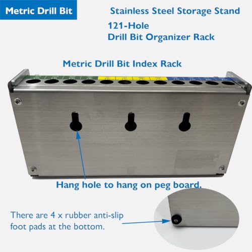 121-Hole Metric Drill Bit Organizer,Professional Drill Bit Index System - style: Metric Drill Bit
