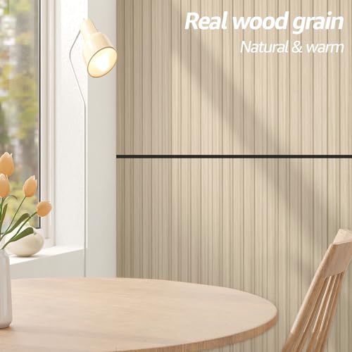 Art3d 48 x 6 Inch WPC Wood Slat Wall Panels, 3D Wall Accents, 16-Pack, Oak | Real Wood Grain, Durable, Water Resistant, Wear-Resistant, No Emission, Eco-Friendly, Easy to Care, for Living Room, Bedroom - color: Oak, size: 48" * 6"