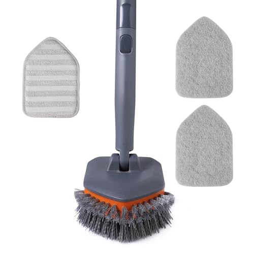 CLEANHOME Tub Tile Scrubber Brush for Cleaning Shower Tile Floor,Bathtub - color: Orange