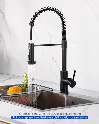 J-HVA Pull Down Kitchen Faucet Sprayer Head Replacement, Oil Rubbed Bronze | 3 Function, 15 adapters, Pull Out Sink Sprayer Replacement Nozzle Part, Kitchen Faucet Head Hose Spray Tap Spout - color: Oil Rubbed Bronze