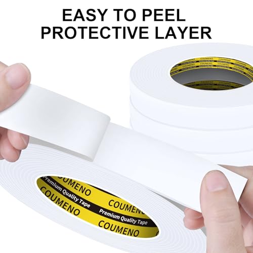 White Foam Tape Weather Stripping Sealing Sponge,2Pack 1.2inx16FT - color: White, size: 2 Pack 1.18in x 16.4FT