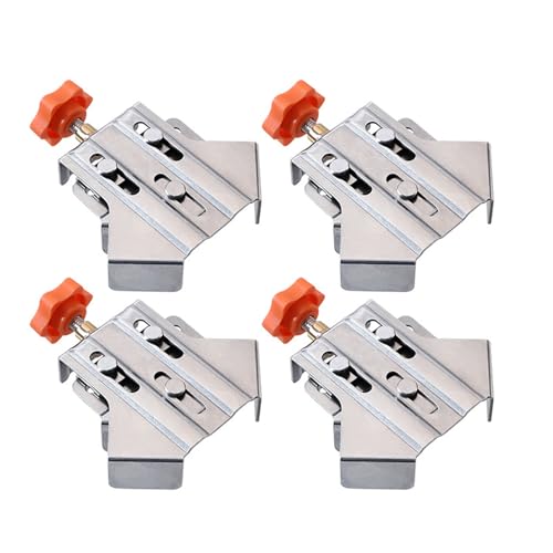 Akozon 4PCS Right Angle Clamp, 90 Degree Stainless Steel Woodworking Corner Clip, Open Design Adjustable Clamp for DIY Photo Frame, Wood, Metal Pipe, Steel Rod Projects