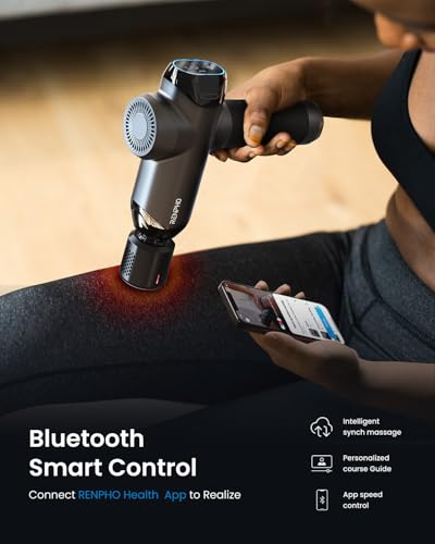 RENPHO Power+ Thermacool Massage Gun with Heat and Cold - color: Soot-black