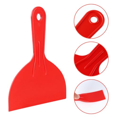 Plastic Putty Knife Set - 3Pcs Red Plastic Scraper Tool, 1.5"/3"/6" Sizes Spackle Knife for Spackling, Painting, Drywall, Arts and Crafts, Tile Jobs, Tamale Making - color: Red