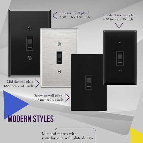 ENERLITES 5 Pack Toggle Light Switch, 3-Way Electrical Wall Switch, Black - color: Black, size: Switch Only