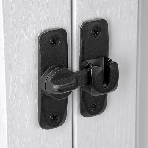 Matte Black Barn Door Latches,90/180 Degree Gate Lock_B - color: Matte Black