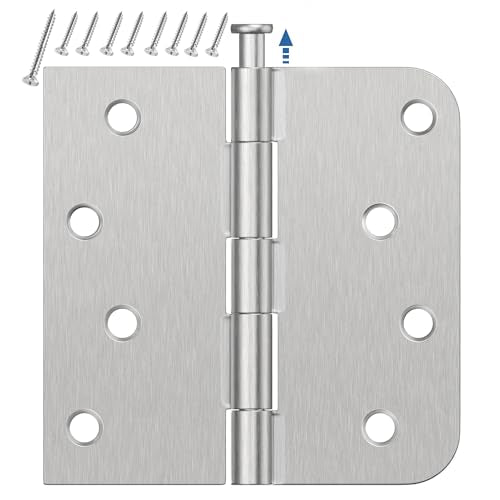12 Pack Brushed Nickel Door Hinges 4 Inch, Exterior Door Hinges - color: Brushed Nickel, size: 4" 12 Pack