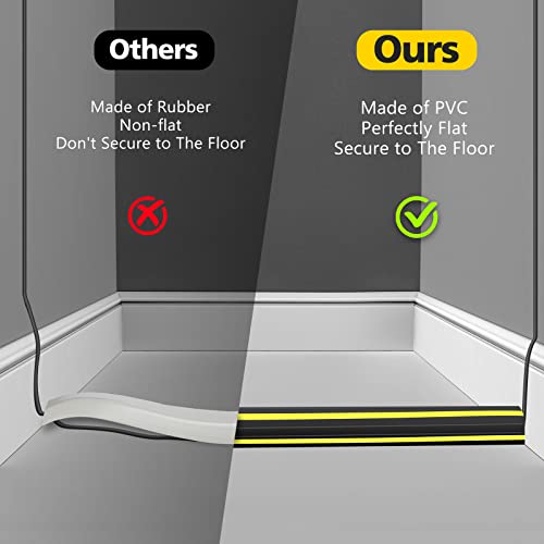 10 ft Floor Cable Cover Protector, Heavy Duty PVC Duct Easy to Unroll, Prevent Trip Hazard for Home Office or Outdoor Settings - size: 10 Feet - Black and Yellow - 1 Pack