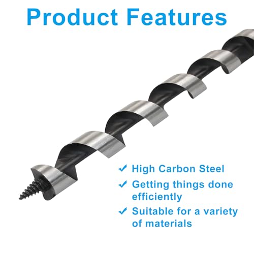 3/4 Inch Wood Auger Drill Bit 12 Inch Long Hex Shank for Hardwood - size: 3/4 x 12 Inch