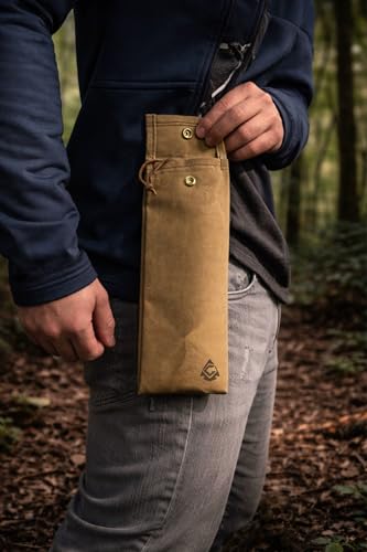Campcraft Outdoors Folding Saw Pouch | Pruning Saw Sheath | Waxed Canvas Tool Pouch (11" inch) | 11-inch L x 3.5-inch W | Khaki - size: 11 inch