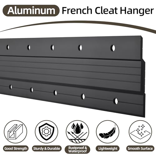 French Cleat Hanger, 30 Inch Aluminum Z Bar Clips, Heavy Duty Up 100lbs - color: Black, size: (1 Pair) 30-inch