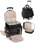 Rolling Hair Tools Travel Bag, Hairstylist Bag with Wheels, Black - color: Black