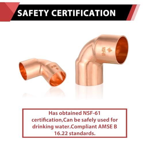 1 Piece EFIELD 2" C X C Short Radius Copper 90 Degree Elbow - size: 2"x2", style: 90 Degree