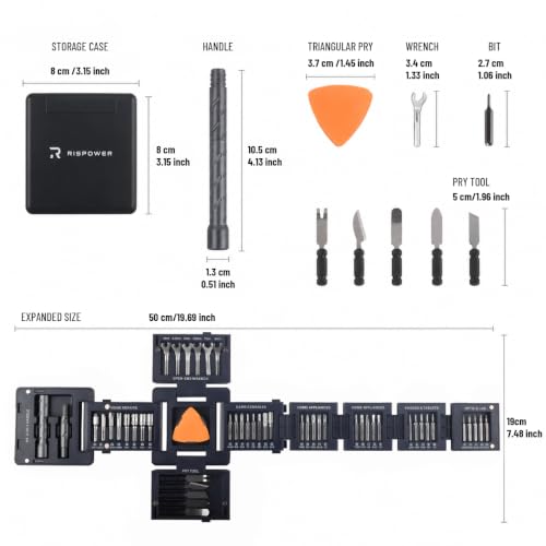 55-in-1 Magnetic Precision Screwdriver Set, Tool Cube Kit, Electronics Repair Kit with Screwdriver Bits, Wrenches, Pry Tools for Phone, Laptop, Appliances, Game Consoles, Glasses & DIY