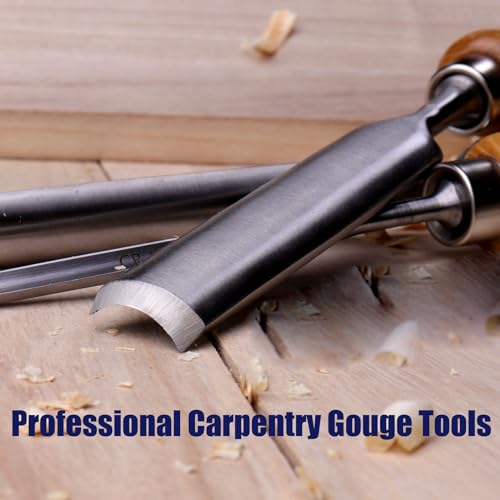 1"(25mm) Wood Chisel for Woodworking,Semicircle Edge CR-V Steel DIY Woodworking Handle Carpentry Gouge Tools - size: 1"(25mm)Semicircle Edge