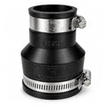 1 1/4" to 2" Flexible Pvc Pipe Coupling with Stainless Steel Clamp, Flexible Fitting for Connecting Cast Iron, Plastic and Copper Pipes, for Sewer and Drain Connections(Black) - size: 1 1/4" to 2"