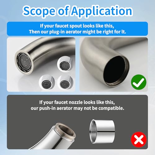 36Pcs Faucet Aerator Kit with 5 Sizes Aerator Key Removal Tools, Replacement Sink Tap Flow Restrictor Inserts for Bathroom and Kitchen, M16.5 M18.5 M21.5 M24 mm