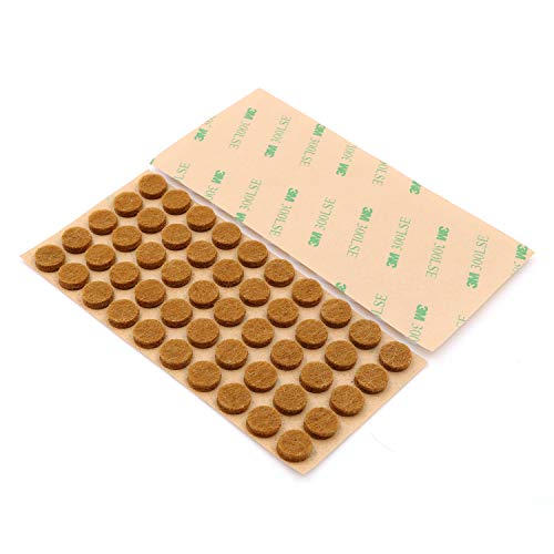 Furniture Felt Pads 3/8" (10mm) Diameter Round 3M Self Adhesive Protects Kitchen Cabinets, Drawers, Desks and Furniture Against Bumps and Scratches 100 Pack - Oak (Honey Brown) - color: Oak 100 Pack
