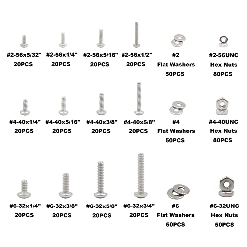 #2-56#4-40#6-32 UNC Phillips Pan Head Screws Nuts & Washers Kit - size: #2-56#4-40#6-32UNC