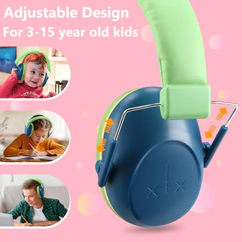ProCase Kids Noise Cancelling Headphones Ear Hearing Protection, Navy - color: Navy