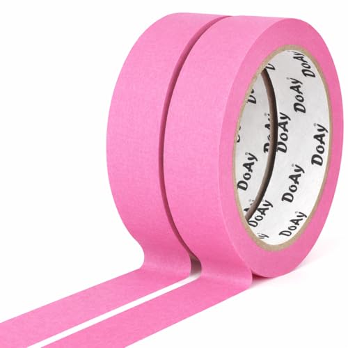 2 Pack Pink Painters Tape - Masking Tape 1 Inch Wide - Multi-Surface, Smart Adhesion, Indoor & Outdoor - 180FT Total - Paint Tape for DIY, Labeling, Art, Car, General Purpose (#3910) - color: Pink