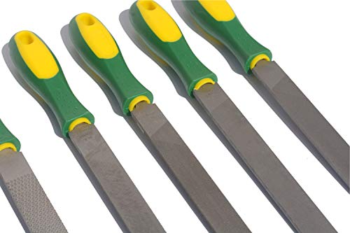 ASNOMY Heavy Duty 8“ Steel File and Rasp Set with Rubber Handles，High Carbon Steel Rasp & Flat Metal File for Wood, Metal, Steel, Plastic
