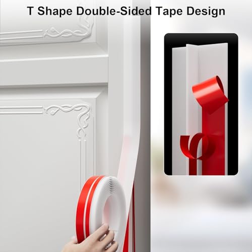Elvone T-Shaped Weather Stripping Seal, White Silicone, 1.97 in x 40 ft - color: White, size: 40FTX1.97IN
