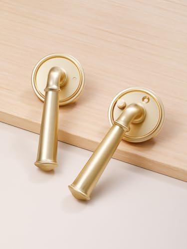 Door Handle Brushed Gold Privacy Door Lever Gold DoorHandle, 1 Pack - color: Brushed Gold
