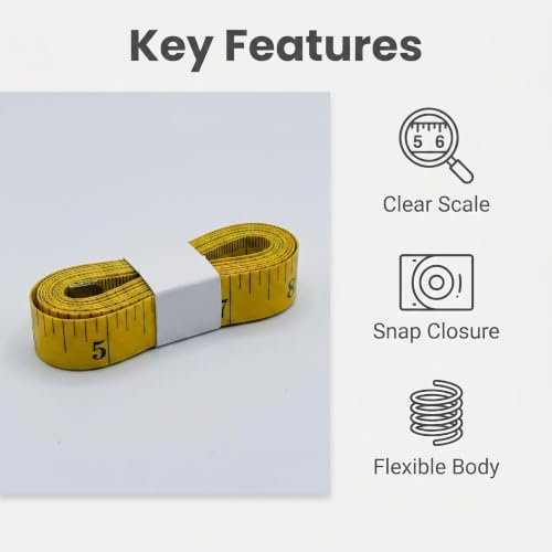Measuring Tape for Body Measurements, Soft Tape Measure Double Scale, Has 150 Centimetre Scale on Reverse and Front 60 Inch - color: Yellow