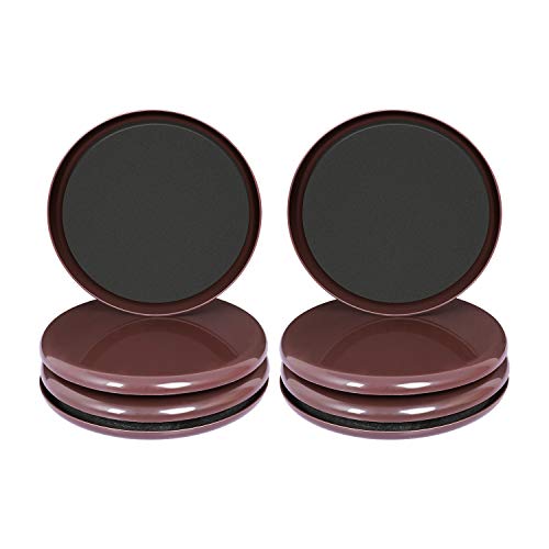 Ezprotekt 5" Furniture Sliders for Carpet, Round Furniture Movers Sliders - color: Brown, size: 5"