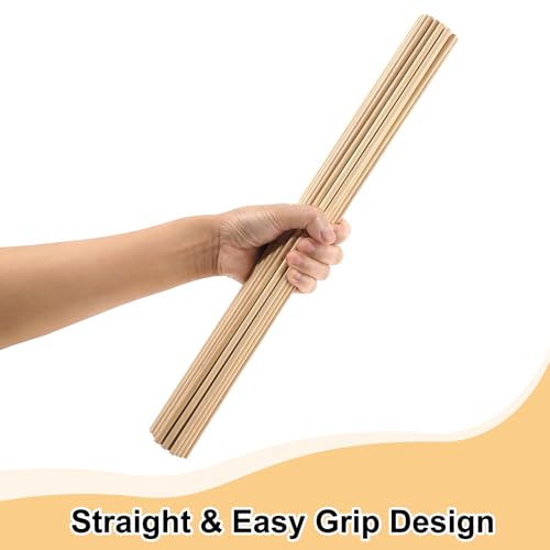 ONUPGO 50 PCS Dowel Rods - 1/4 X 18 Inch Unfinished Round Wood Dowels for Crafts, Cake & Cotton Candy Sticks - size: 1/4"x18"Dowels-50 PCS