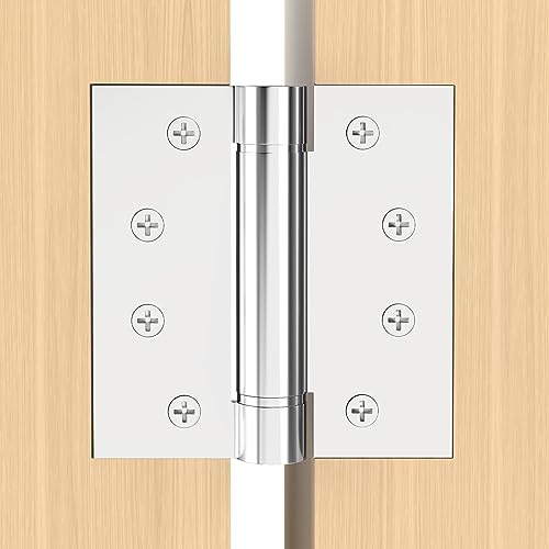 Self Closing Door Hinges 3Pack Spring Hinge 304 Stainless Steel Spring Loaded Hinges with Square Corners Heavy Duty Adjustable Tension Self Closing Hinges 4 inch - style: C hole - Square