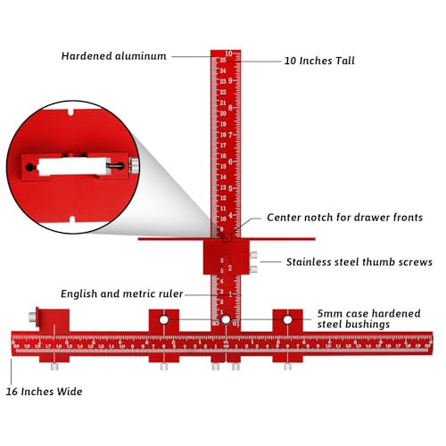 Cabinet Hardware Jig Template-Woodworking Punch Locator Drill Hole Guide - color: Red