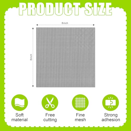 CroBlissful 6 Pcs Screen Patches 8" X 8" Black Fiberglass Mesh - size: 8" X 8"