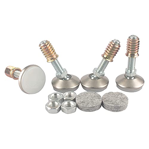 HUAYY Furniture Levelers Swivel Feet,Angle Height Adjustable(5/16-18 Nut Inserts Kits-4 Sets),Heavy Duty Leveling Legs for Table Chairs Cabinets Sofa,with High-Density Self-Adhesive Felt Pads - size: 5/16-18 Kits-4 Sets