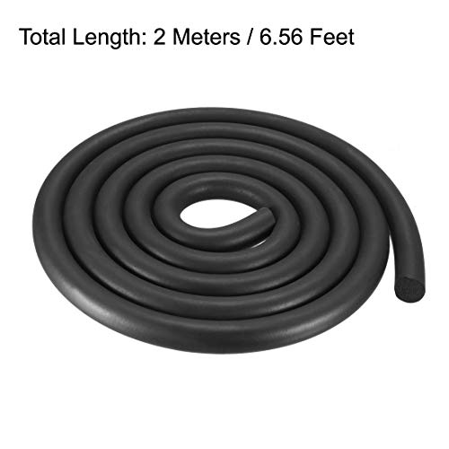 uxcell Foam Rubber Seal Weather Strip 16mm Diameter 2 Meters Long Black - size: 16mm x2m