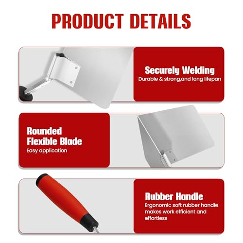 Fishark 2-Piece Drywall Corner Trowel Set, Stainless Steel