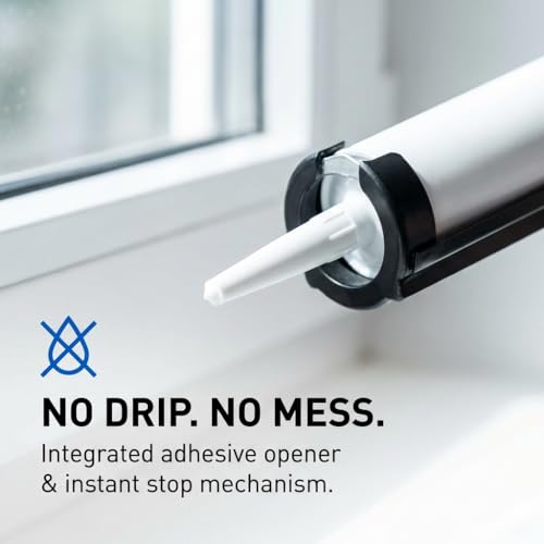 Heavy Duty Caulking Gun | 12V Cordless Drive | 10oz Cartridges 300ml | 450lbs Thrust | No Drip Professional Calking for Painters, DIYers, Automotive, Contractors - size: 10oz / 300ml, style: Cordless 12V (9000 Series)