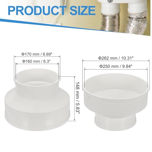 PATIKIL 250mm to 160mm Duct Reducer PVC Pipe Increaser Adapter Airflow Tube - size: 250mm to 160mm