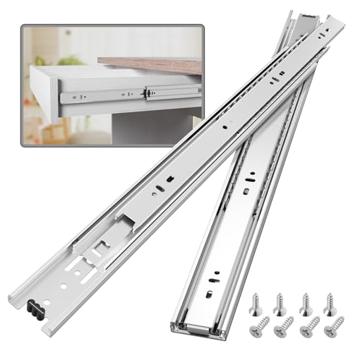 1 Pair Full Extension Drawer Slides 10 inch Heavy Duty Rails - color: Silver, size: 10 Inch