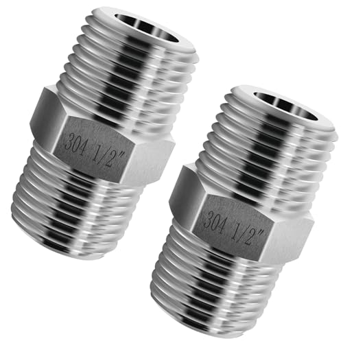 1/2 NPT Nipple, 304 Stainless Steel Hex 1/2 Nipple pipe fittings - size: NPT1/2