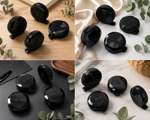 （Black） Retractable Tape Measure 3Packs & Soft Sewing Ruler 1Piece, Black Compact Body Cloth Tailor Tool, Dual Scale 150cm for Craft Knitting - color: black+1