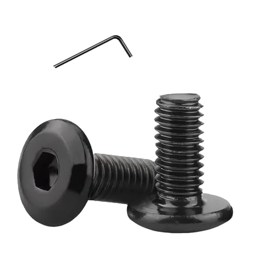 Metuja M6-1.0 x 6mm,20-Pack Black Flat Head Hex Socket Cap Screw Bolts,304 Stainless Steel,Fully Threaded M6 Bolts,Metric Fasteners for Furniture - size: M6-1.0x6mm