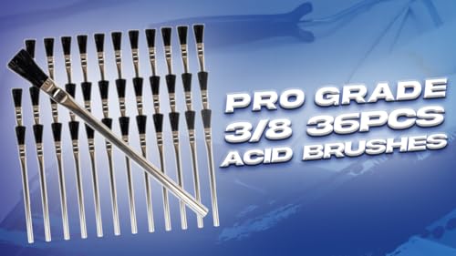 Pro Grade Acid Brushes, 3/8 Inch Flux Brush for Glue & Grease, 36 Count