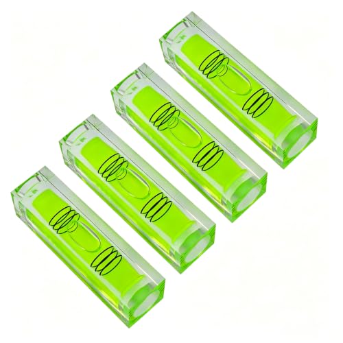 High precision mini bubble, double line small bubble, three line flat ball level, household level ruler can be turned 180 degrees (Non-magnetic, 55 * 15 * 15mm（4PCS)) - size: 55*15*15mm（4PCS)