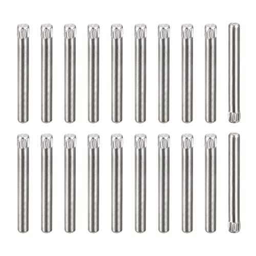 uxcell 3x28mm 304 Stainless Steel Dowel Pins, 50Pcs Knurled Head Flat Chamfered End Dowel Pin, Wood Bunk Bed Shelf Pegs Support Shelves Fasten Elements - size: 3x28mm